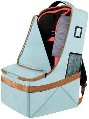 YOREPEK Padded Car Seat Travel Bag for Airplane, Baby Travel Essential - color: Light Cyan