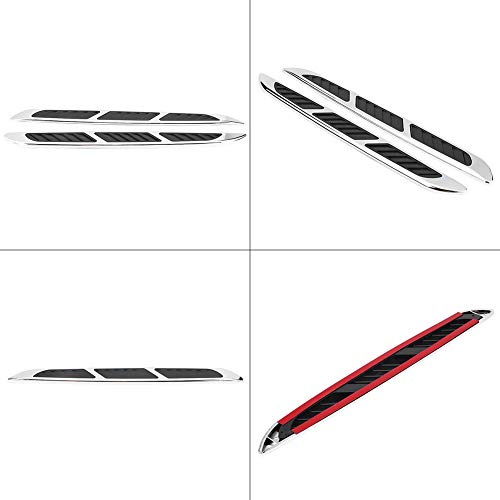 Car Air Flow Hood Vent, 2Pcs ABS Car Exterior Hood Side Door Air Flow Vent, Universal Hood Vent Intake Chrome Grille Side Scoop Hood Cover Intake Grille Decorative Trim Sticker