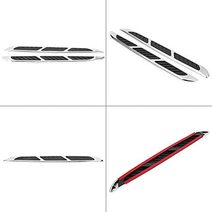 Car Air Flow Hood Vent, 2Pcs ABS Car Exterior Hood Side Door Air Flow Vent, Universal Hood Vent Intake Chrome Grille Side Scoop Hood Cover Intake Grille Decorative Trim Sticker