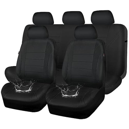 CAR PASS Neoprene Waterproof Seat Covers, Universal Fit Black Full Sets, Protective Interior Covers for Auto SUV, Vans, Sedans, Trucks - color: Black Full Sets