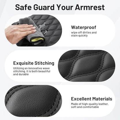 Autorder Center Console Cover for 2015-2025 Ford F150/2017-2025 F250 F350 F450 Accessories Armrest Cover with Storage Bag Anti-Scratch Middle Console Pad Leather Armrest Pad(Jump Seat Only) - size: 2015-2025 Ford F150 with Jump Seat