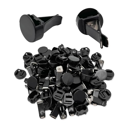 Ohleats 50 PCS Car Metal Air Vent Clips, Auto Perfume Air Outlet Clips Replacement, Air Freshener Clips with Plastic Slot Suitable for Most Vehicle, Universal Car Accessories - color: Black 50 PCS