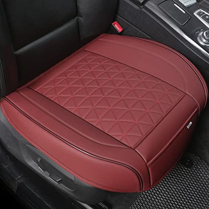 Black Panther 1 Pair Luxury Faux Leather Car Seat Covers Front Bottom Seat Cushion Covers, Anti-Slip and Wrap Around The Bottom, Fit 95% of Vehicles - Burgundy - color: Front Pair Burgundy
