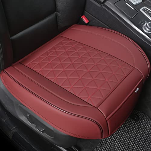 Black Panther 1 Pair Luxury Faux Leather Car Seat Covers Front Bottom Seat Cushion Covers, Anti-Slip and Wrap Around The Bottom, Fit 95% of Vehicles - Burgundy - color: Front Pair Burgundy