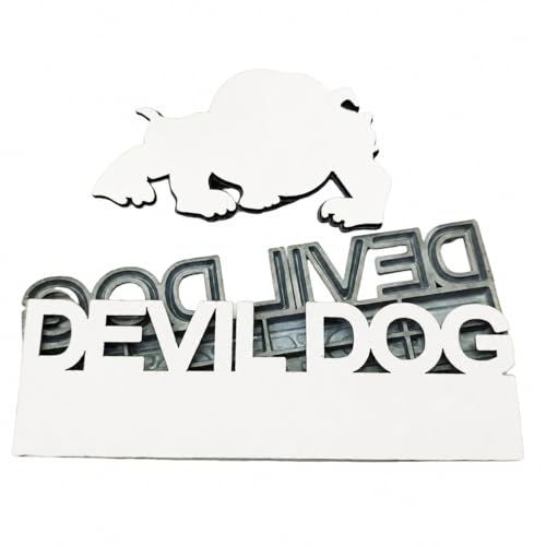 1Set Navy Devil Dog Bulldog 3D Metal Emblem Badge – Zinc Alloy Tailgate/Bumper/Fenders Decal for Car, Truck, SUV – Waterproof & Rustproof Nameplate Sticker Black/Red - color: Black/Red