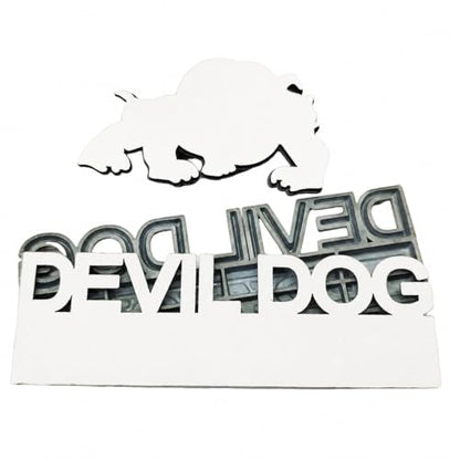 1Set Navy Devil Dog Bulldog 3D Metal Emblem Badge – Zinc Alloy Tailgate/Bumper/Fenders Decal for Car, Truck, SUV – Waterproof & Rustproof Nameplate Sticker Black/Red - color: Black/Red