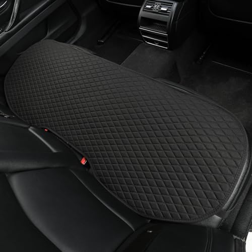 West Llama Linen Car Seat Covers,Bottom Seat Covers for Cars Include 1 Pair Front Driver Seat Pad Mat and 1 Rear Bench Cover Universal Fits 90% Vehicles,SUVs,Cars,Sedans(3Piece-Black) - color: Black, size: 2 Front Seat Covers+1 Rear Bench Seat Cover