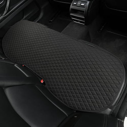 West Llama Linen Car Seat Covers,Bottom Seat Covers for Cars Include 1 Pair Front Driver Seat Pad Mat and 1 Rear Bench Cover Universal Fits 90% Vehicles,SUVs,Cars,Sedans(3Piece-Black) - color: Black, size: 2 Front Seat Covers+1 Rear Bench Seat Cover