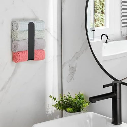 Taozun Black Towel Bar 2 Pack Hand Towel Holder Stainless Steel Towel Rail - color: Black, size: 8-inch(2 Pack)
