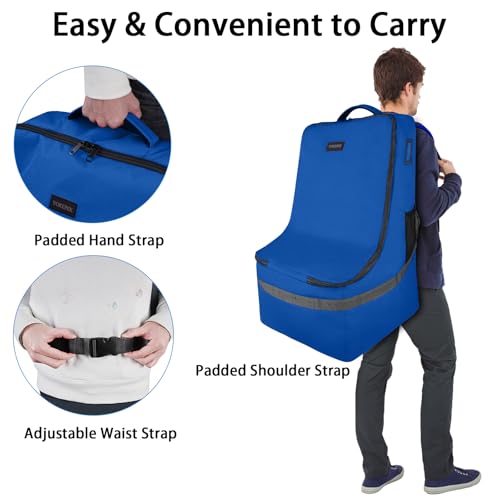 YOREPEK Car Seat Travel Bag for Airplane, Padded Carseat Travel Bag - color: Blue