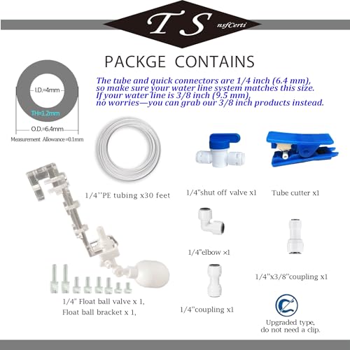 NSF 1/4" inch Water Line Power-Free Auto-Top-Off System with Float Valve, Vacuum Flow Regulator Automatic Water Level Controller for Marine Aquariums. - style: 1/4"(7pcs+30feet)