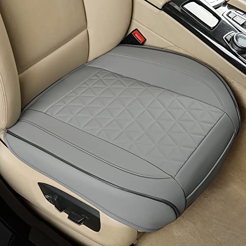 Black Panther Luxury Faux Leather Car Seat Cover Front Bottom Seat Cushion Cover, Anti-Slip and Wrap Around The Bottom, Fits 95% of Vehicles - 1 Piece,Light Gray - color: Front Single Gray