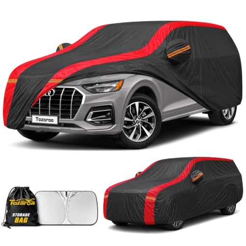 SUV Car Cover Custom Fit Q5/SQ5 (2009-2026) 100% Waterproof All-Weather Car Covers, Outdoor Full Exterior Cover with Winter, Sun, Rain and UV Protection with Windshield Sun Shade - size: Custom fit Q5