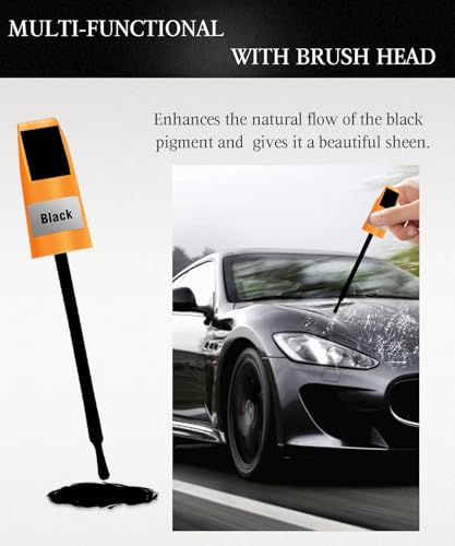 Black Touch Up Paint For Cars, 2-In-1 Car Paint Pen, Car Rim Touch Up Paint, Fix Minor Scratches, Fast-Dry Automotive Touch-Up Paint (0.4oz/12ml, Gloss Black)