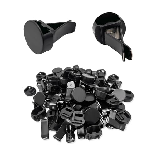 Ohleats 30 PCS Car Metal Air Vent Clips, Auto Perfume Air Outlet Clips Replacement, Air Freshener Clips with Plastic Slot Suitable for Most Vehicle, Universal Car Accessories - color: Black 30 PCS