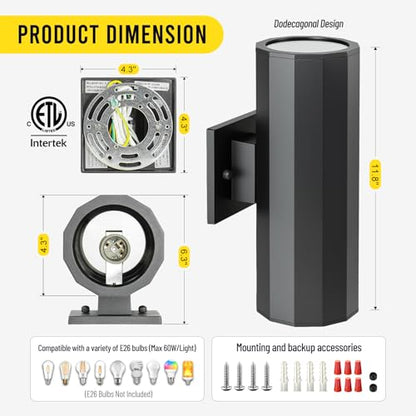 Outdoor Light Fixture, Up and Down Lights Outdoor Wall Light