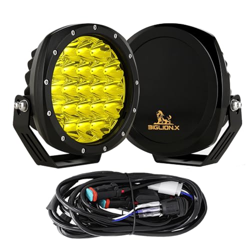 BIGLION.X 7Inch Round LED Amber Driving Offroad Lights 2PCS 210W 32000LM Amber Off road Lights LED Off Road Light Round Waterproof IP68 IP69K 12V 24V for Pickup Trucks SUV ATV UTV 4x4 - color: Amber, size: 7Inch