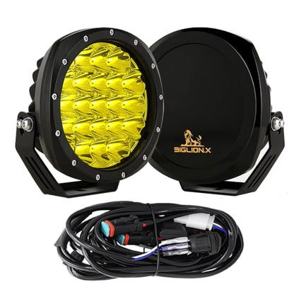 BIGLION.X 7Inch Round LED Amber Driving Offroad Lights 2PCS 210W 32000LM Amber Off road Lights LED Off Road Light Round Waterproof IP68 IP69K 12V 24V for Pickup Trucks SUV ATV UTV 4x4 - color: Amber, size: 7Inch