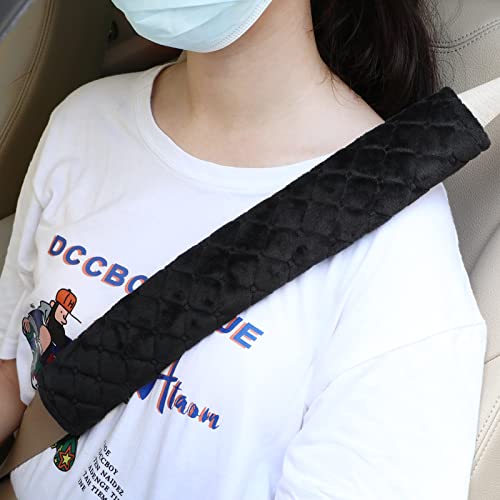 Tatuo 4 Pack Seat Belt Cover Extra Long Soft Pad for Car,15.8 Inch,Black - color: Black, size: 15.8 Inch