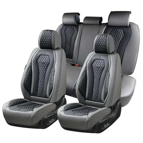 Coverado Car Seat Covers Full Set, Black Seat Covers, Automotive Car Seat Cover, Car Seat Cushion, Car Seat Covers Front Seats Back Seat Covers, Car Seat Protector Universal Fit Most Cars - color: Gray/Black, size: FullSet