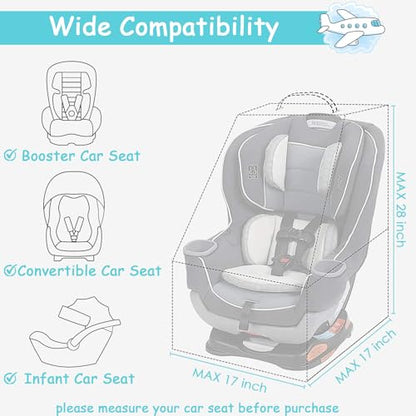 YOREPEK Padded Car Seat Travel Bag for Airplane, Baby Travel Essential - color: Light Cyan