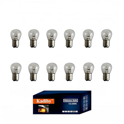 12 Pack 2057/1157/2357 Bulb Tail/Brake/Turn Signal Lights Long Life White Clear Auto Trailer Light Bulbs S25 P21/5W 2057LL 2057A 2057NALL 2057CV BAY15D Lighting Fit for Cars and Motocycles - style: KadibyBC-2057