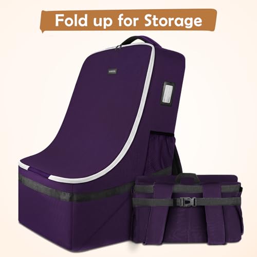 YOREPEK Padded Carseat Travel Bag for Airplane - color: Dark Purple