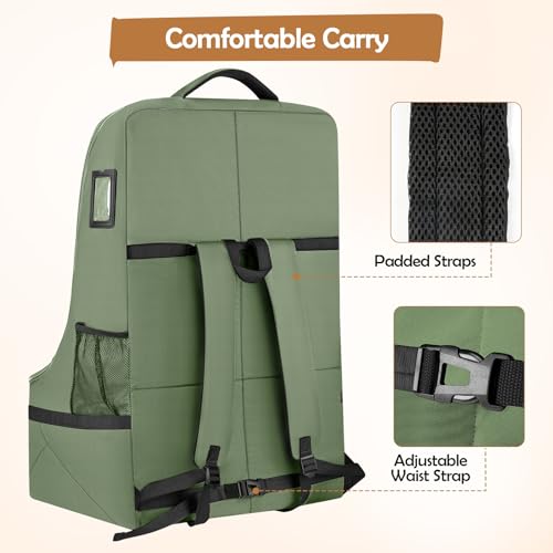 YOREPEK Padded Car Seat Bags for Air Travel - color: Olive Green