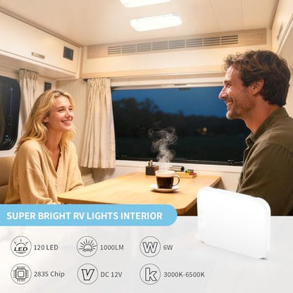 12V RV Dome Light, 1000LM Tri-Color Dimmable, 1 Pack - size: 1 Pack