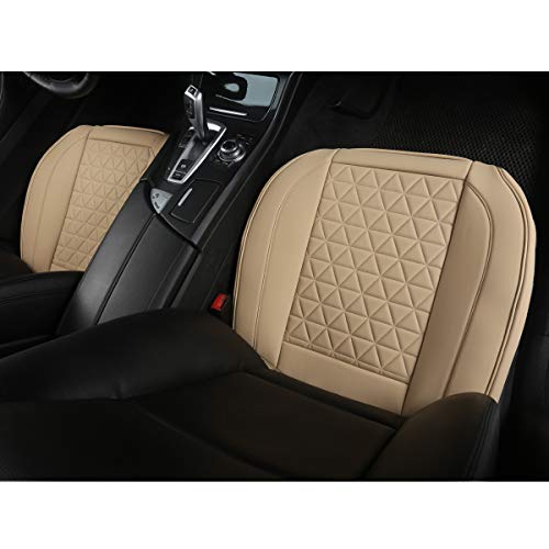 Black Panther 1 Pair Luxury Car Seat Covers Front Bottom Seat Cushion Covers, Anti-Slip and Wrap Around The Bottom, Fit 95% of Vehicles - Beige - color: Front Pair Beige