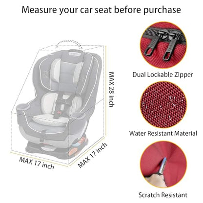 YOREPEK Carseat Travel Bag for Airplane, Padded Car Seat Travel Bag - color: Dark Red