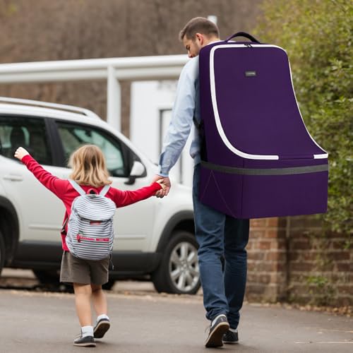 YOREPEK Padded Carseat Travel Bag for Airplane - color: Dark Purple