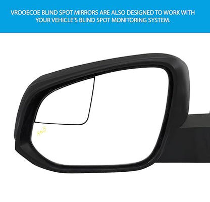 Convex Stick On Custom Fitted Blind Spot Mirrors Compatible With Toyota Rav4 2013-2025- Engineered to Provide A Wider View