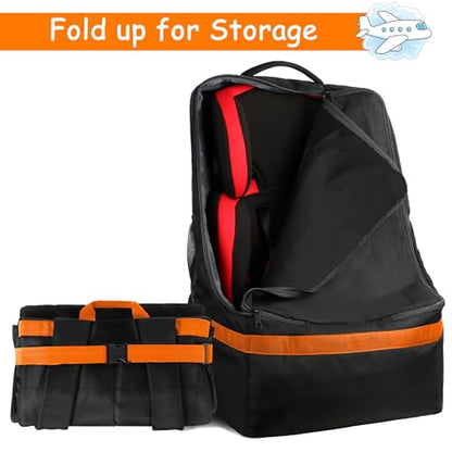 YOREPEK Car Seat Travel Bag, Padded Car Seats Backpack for Air Travel - color: Orange
