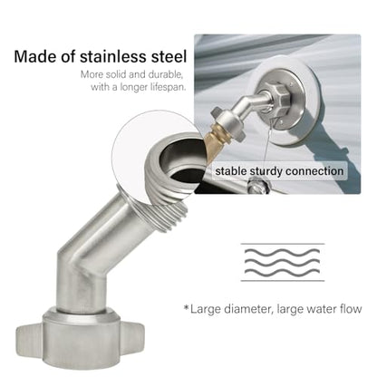 G-Sunny All Metal RV City Water Inlet with 135 Degree Elbow RV water connection inlet Stainless Steel Upgrade Replacement Water Fill Inlet for RV Camper Motorhome (135 Degree Elbow, Brushed Nickel) - style: 135 Degree Elbow