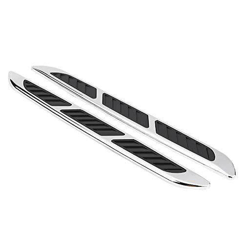 Car Air Flow Hood Vent, 2Pcs ABS Car Exterior Hood Side Door Air Flow Vent, Universal Hood Vent Intake Chrome Grille Side Scoop Hood Cover Intake Grille Decorative Trim Sticker
