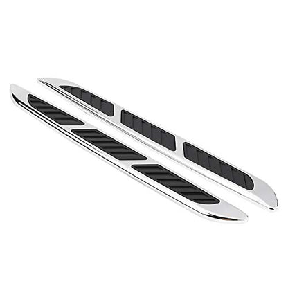 Car Air Flow Hood Vent, 2Pcs ABS Car Exterior Hood Side Door Air Flow Vent, Universal Hood Vent Intake Chrome Grille Side Scoop Hood Cover Intake Grille Decorative Trim Sticker