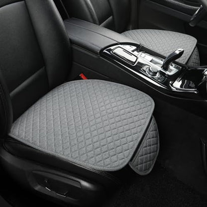 West Llama Linen Car Seat Covers,Bottom Seat Covers for Cars Include 1 Pair Front Driver Seat Pad Mat and 1 Rear Bench Cover Universal Fits 90% Vehicles,SUVs,Cars,Sedans(3Piece-Gray) - color: Gray, size: 2 Front Seat Covers+1 Rear Bench Seat Cover