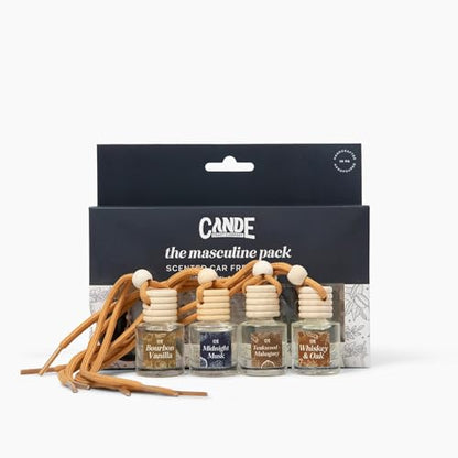 CE Craft Hanging Car Air Freshener – Fragrance Oil Diffuser with Essential Oils – Long-Lasting Aromatherapy Scents for Automobiles – 4 Pack, Masculine