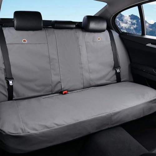 Coverado Universal Car Back Seat Covers - Canvas Rear Seat Cushions for Kids, Dogs & Most Vehicles - Gray - color: Gray, size: Rear