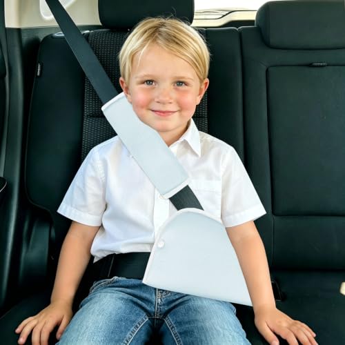 Kids Seat Belt Cover Pads, HNHUAMING Kid's Shoulder & Belly Protective Padding for Travel, Soft Breathable Car Seat Straps Pads for Children, Blue - color: blue
