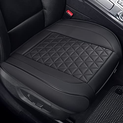 Black Panther Luxury Faux Leather Car Seat Cover Front Bottom Seat Cushion Cover, Anti-Slip and Wrap Around The Bottom, Fits 95% of Vehicles - 1 Piece,Black - color: Front Single Black