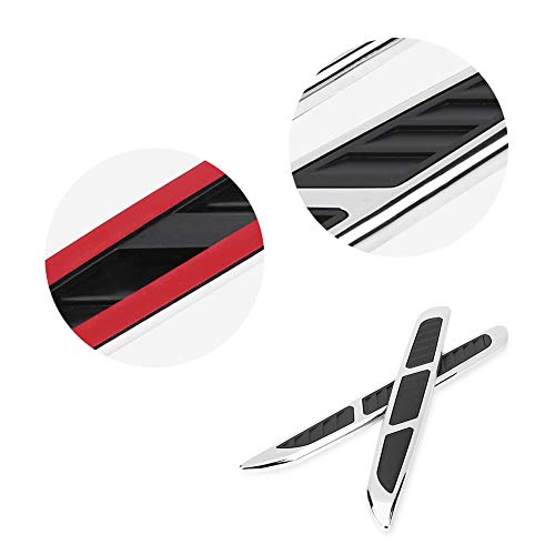 Car Air Flow Hood Vent, 2Pcs ABS Car Exterior Hood Side Door Air Flow Vent, Universal Hood Vent Intake Chrome Grille Side Scoop Hood Cover Intake Grille Decorative Trim Sticker