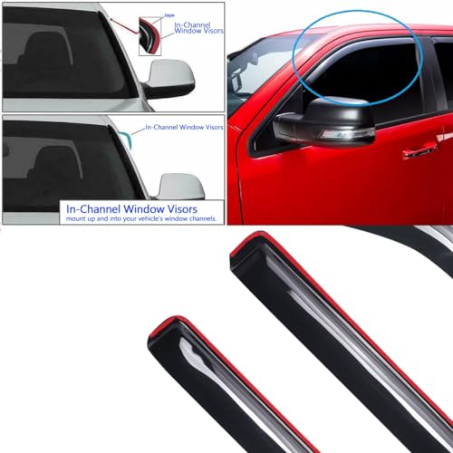 Window Visors Rain Guards for 1991-2001 Ford Explorer 194074 - size: 4pcs 2001-2005 Explorer Sport Trac (In-Channel)