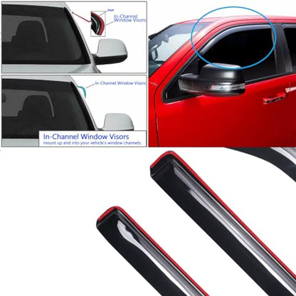 Window Visors Rain Guards for 1991-2001 Ford Explorer 194074 - size: 4pcs 2001-2005 Explorer Sport Trac (In-Channel)