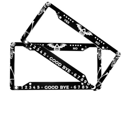 Skull Gothic License Plate Frame 2 Pack License Plate Holder Universal Aluminum License Plate Cover Car Accessories for Men Women - color: Skull Gothic