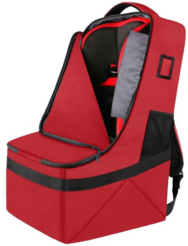 YOREPEK Carseat Travel Bag for Airplane, Padded Car Seat Travel Bag - color: Dark Red