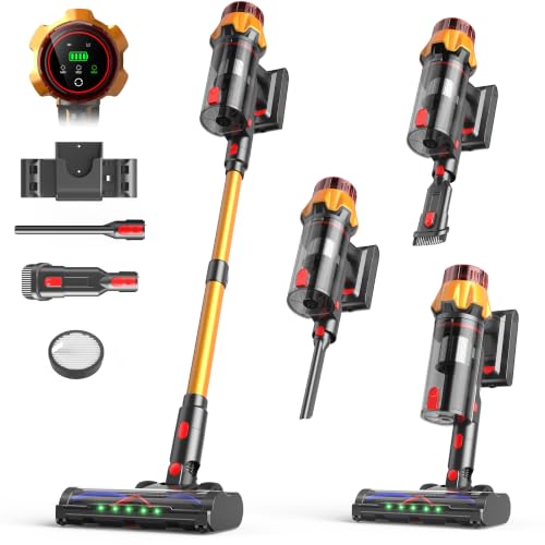 Cordless Vacuum Cleaner for Home, 55Kpa Suction, Up to 70-Min Runtime, Gold