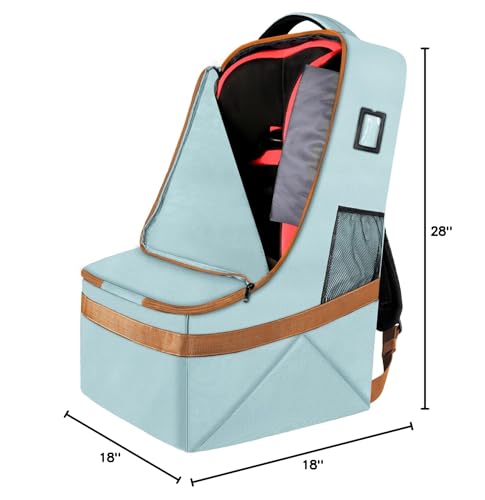 YOREPEK Padded Car Seat Travel Bag for Airplane, Baby Travel Essential - color: Light Cyan