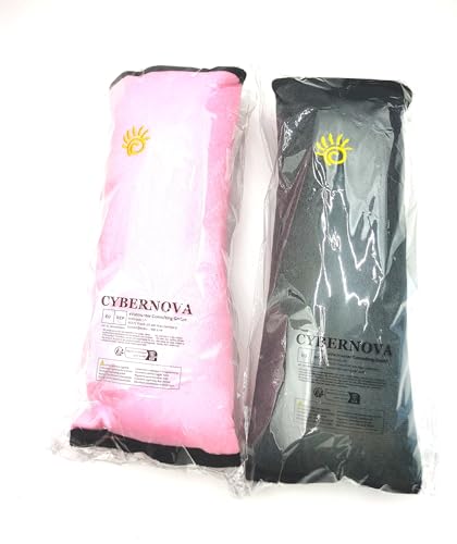 CYBERNOVA 2pcs Car Vehicle Seat Belt Harness Shoulder Pad Cover Cushion Head Support for Kids (Pink+Grey) - color: PINK+GREY